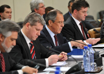 Cu Serghei Lavrov, ministrul Afacerilor Externe al Federației Ruse. (arhivă personală)